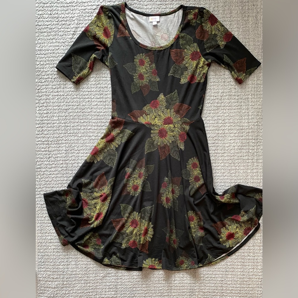 LuLaRoe Women’s Nicole Dress Sunflower Large - Picture 1 of 7